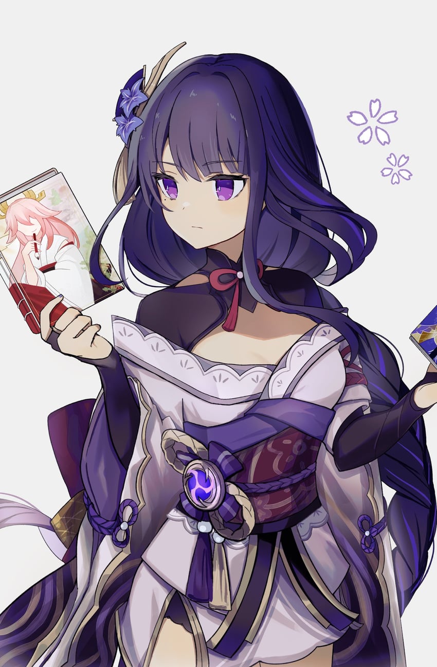 raiden shogun and yae miko (genshin impact) drawn by merry-san