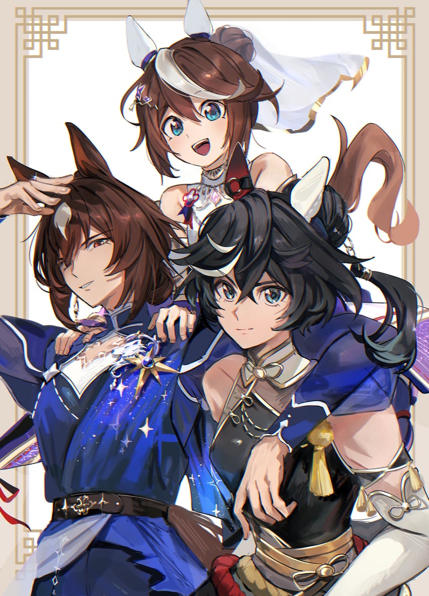 katsuragi ace, tokai teio, and sirius symboli (umamusume) drawn by bojue_(hakus_1128)