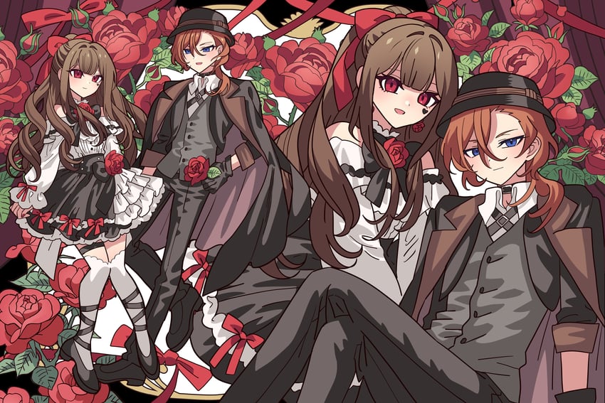 nakahara chuuya (original and 1 more) drawn by meremero