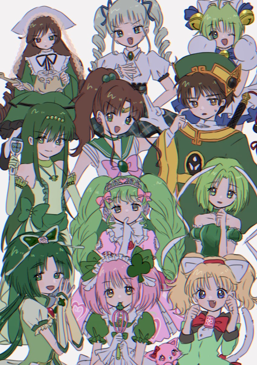 suiseiseki, kino makoto, sailor jupiter, dejiko, li syaoran, and 11 more (precure and 14 more) drawn by atat_karubi