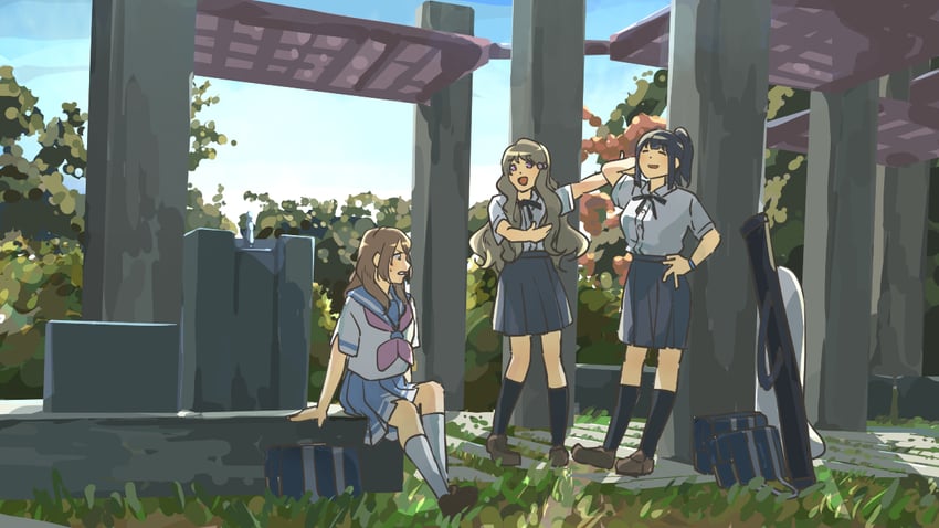 sasaki azusa, nase amika, and hiiragi serina (hibike! euphonium and 1 more) drawn by fuyuhino