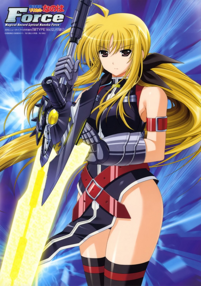 fate testarossa and bardiche (lyrical nanoha and 2 more) drawn by higa_yukari