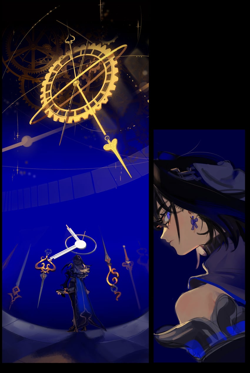 ouro kronii (hololive and 1 more) drawn by eus_ing