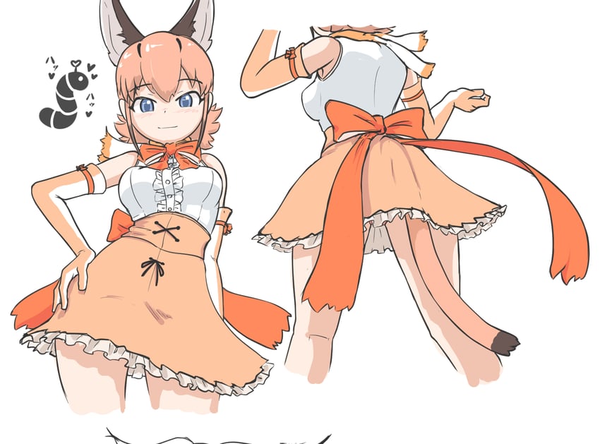 caracal (kemono friends and 1 more) drawn by nokemono-san_(bocchi_friend)