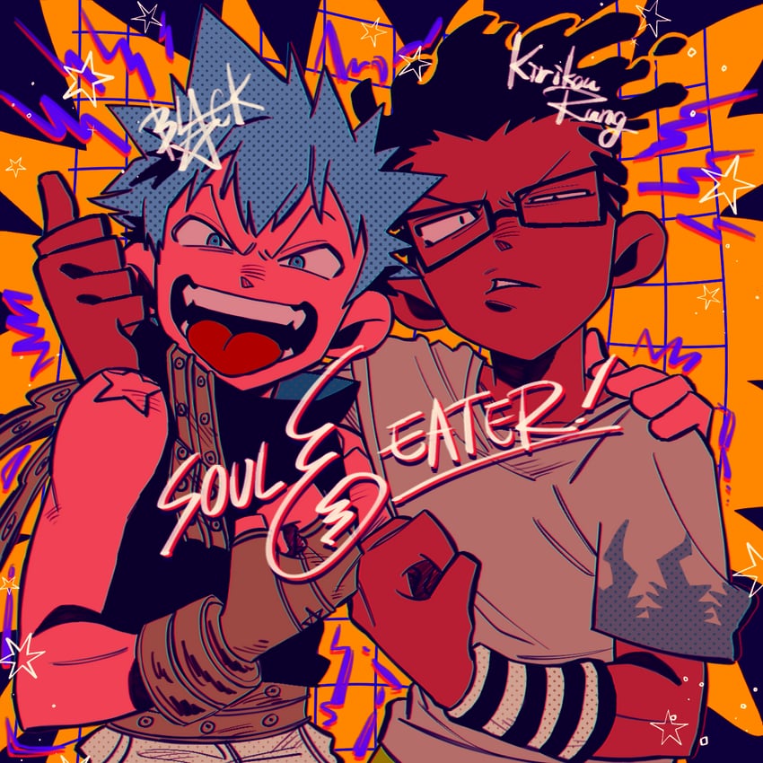 black star and kilik lunge (soul eater) drawn by larugo0513
