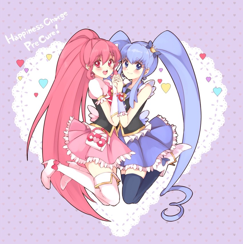 shirayuki hime, aino megumi, cure lovely, and cure princess (precure and 1 more) drawn by sikuhima