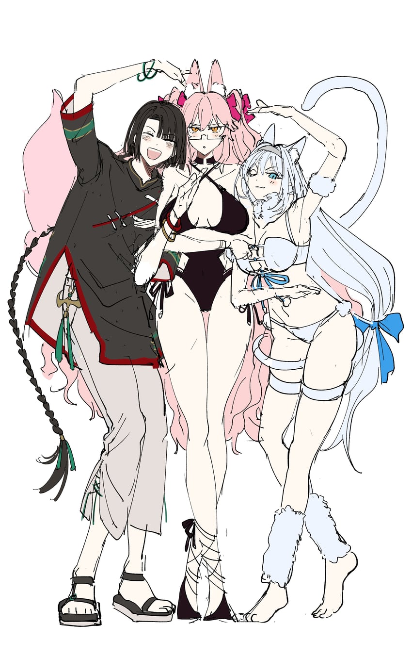 tamamo, koyanskaya, dobrynya nikitich, and taigong wang (fate and 1 more) drawn by ran0315808