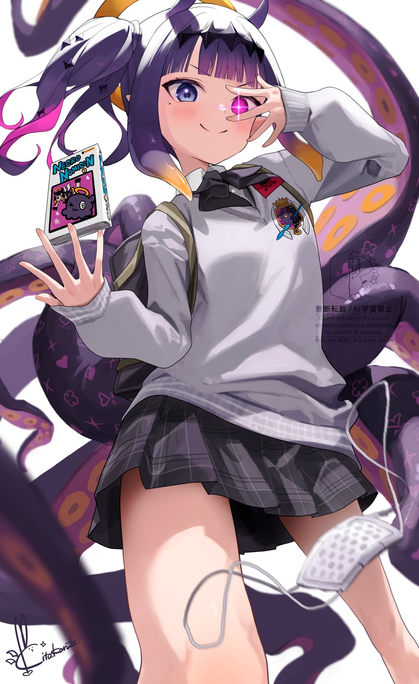 ninomae ina'nis and ao-chan (hololive and 1 more) drawn by kito_koruta