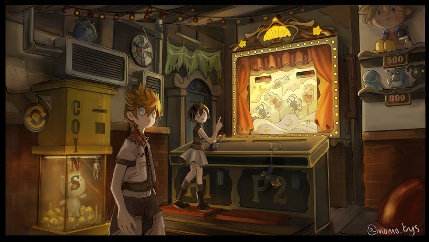 moogle, sora, roxas, xion, shadow, and 2 more (kingdom hearts and 1 more) drawn by momoppi