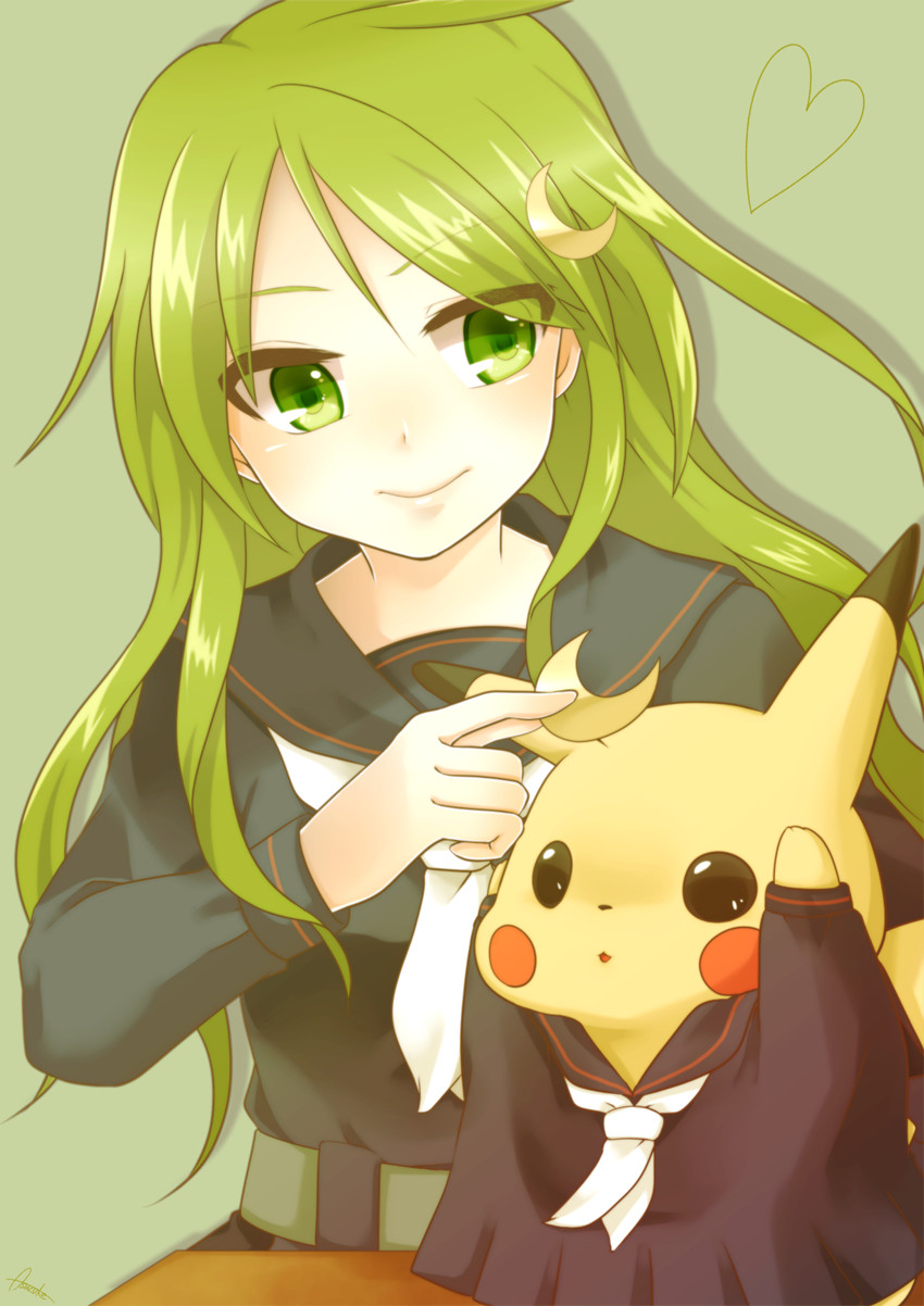 pikachu and nagatsuki (kantai collection and 1 more) drawn by asazuke25