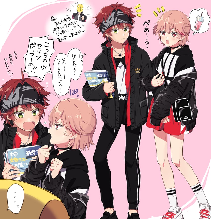 hinata mahiru and tsubaki kento (dankira!!!) drawn by riku_(melty_drop)