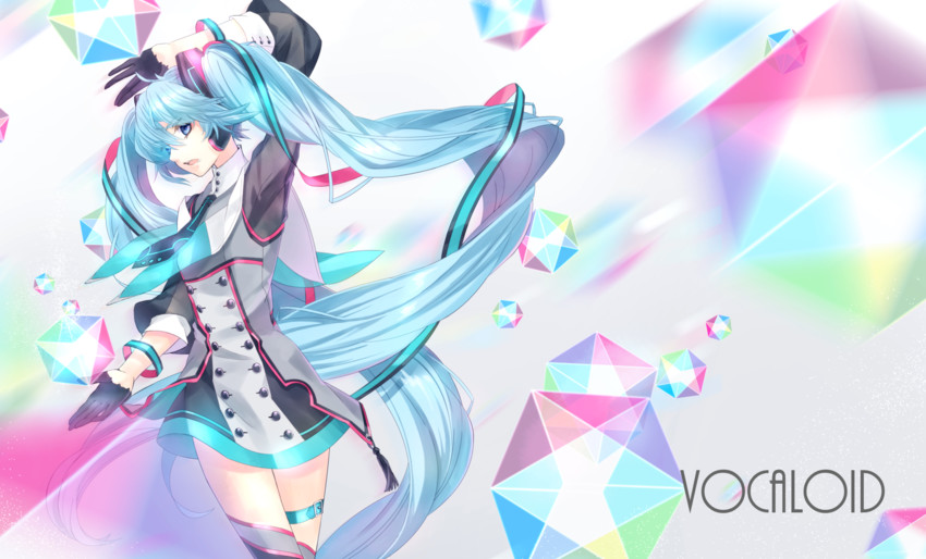 hatsune miku and magical mirai miku (vocaloid and 1 more) drawn by mokona1107