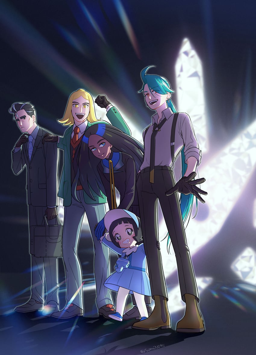 rika, geeta, poppy, larry, and hassel (pokemon and 1 more) drawn by suma3695