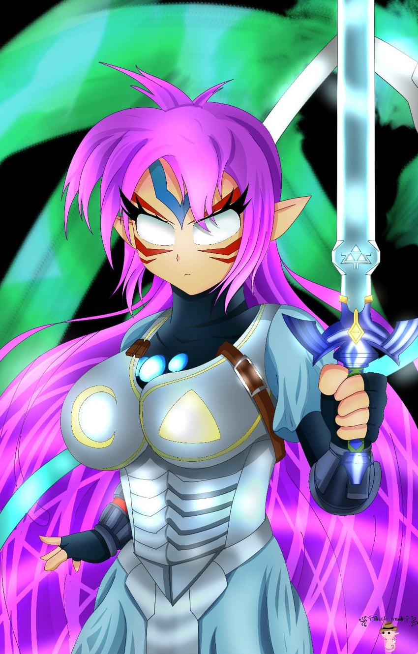 shantae and fierce deity (the legend of zelda and 2 more) drawn by leinmg