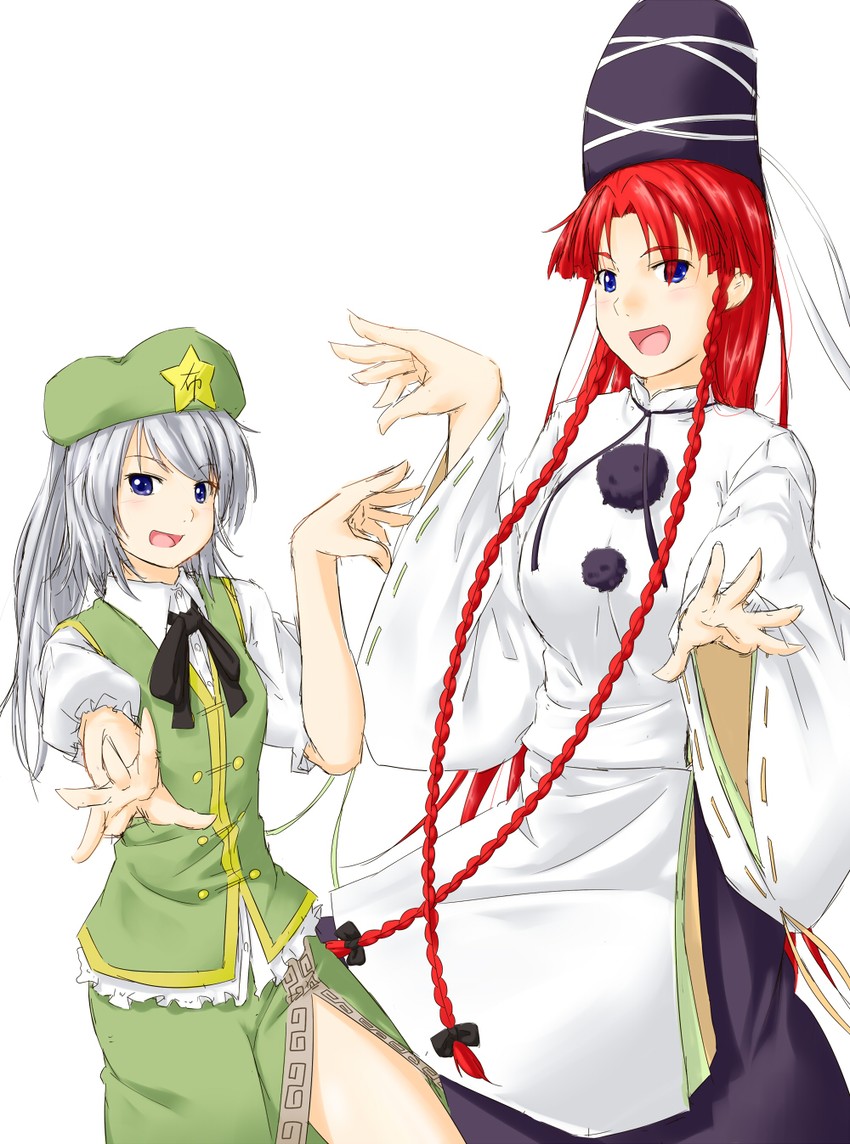 hong meiling and mononobe no futo (touhou) drawn by niwatazumi