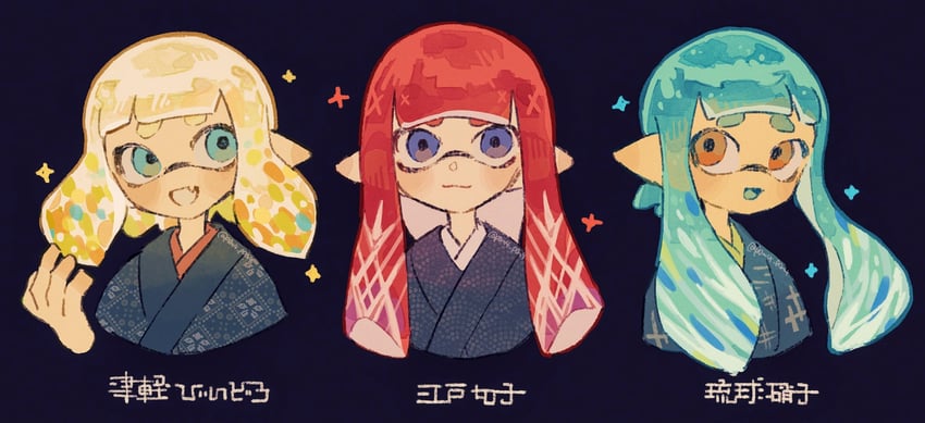 inkling player character and inkling girl (splatoon) drawn by p0m4_p0m4