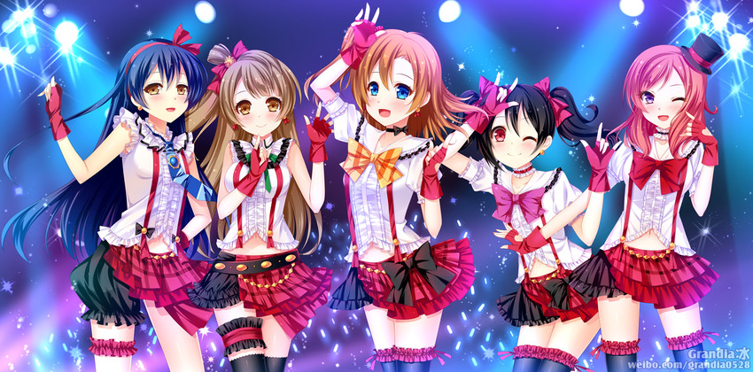 nishikino maki, sonoda umi, yazawa nico, minami kotori, and kosaka honoka (love live! and 1 more) drawn by grandia_koori