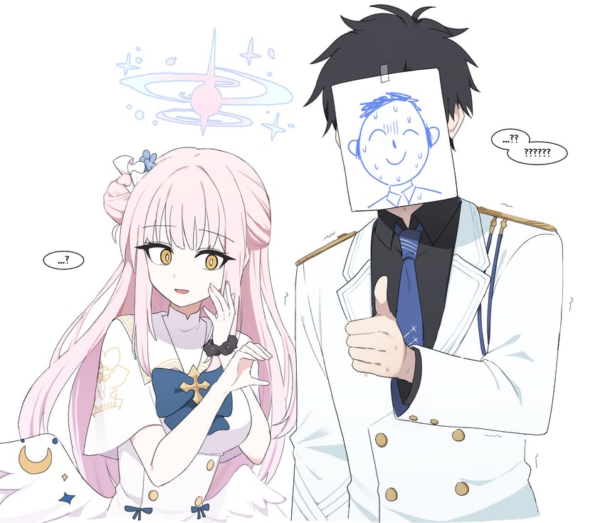 sensei, doodle sensei, and mika (blue archive) drawn by lix_(iroiro3843)