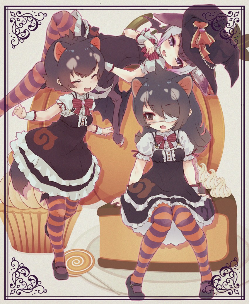australian devil, tasmanian devil, and common vampire bat (kemono friends and 1 more) drawn by kolshica