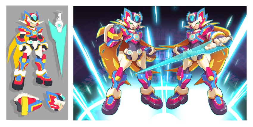 aile, vent, model x, model zx, and model z (mega man and 2 more) drawn by ultimatemaverickx