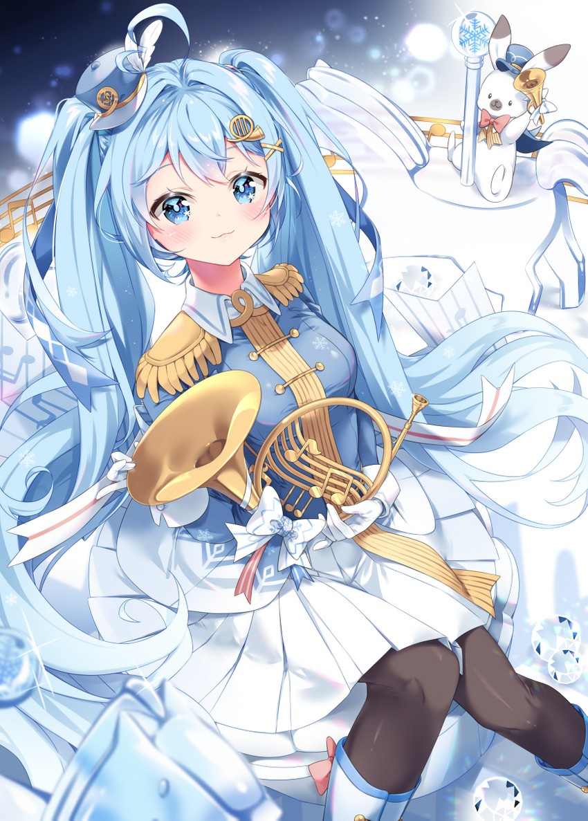 hatsune miku, yuki miku, and rabbit yukine (vocaloid) drawn by arami_o_8