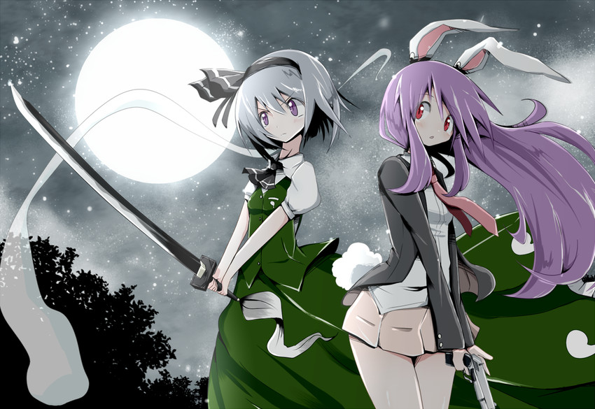 konpaku youmu and reisen udongein inaba (touhou) drawn by bwell