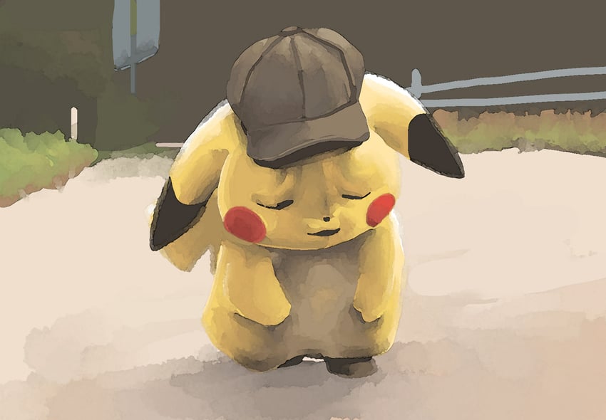 pikachu and detective pikachu (pokemon and 1 more) drawn by gerigoo