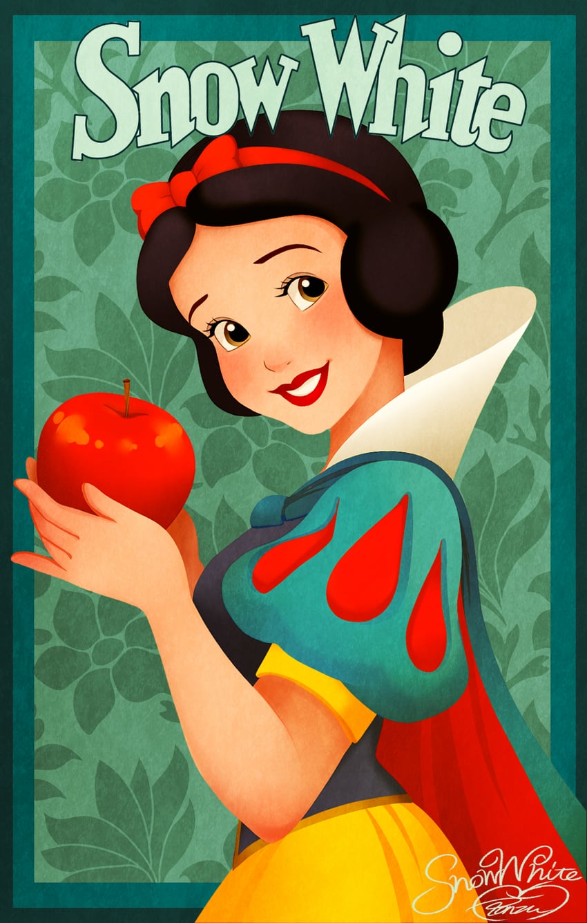 snow white (snow white and the seven dwarfs) drawn by ponsu_(ponzuxponzu)