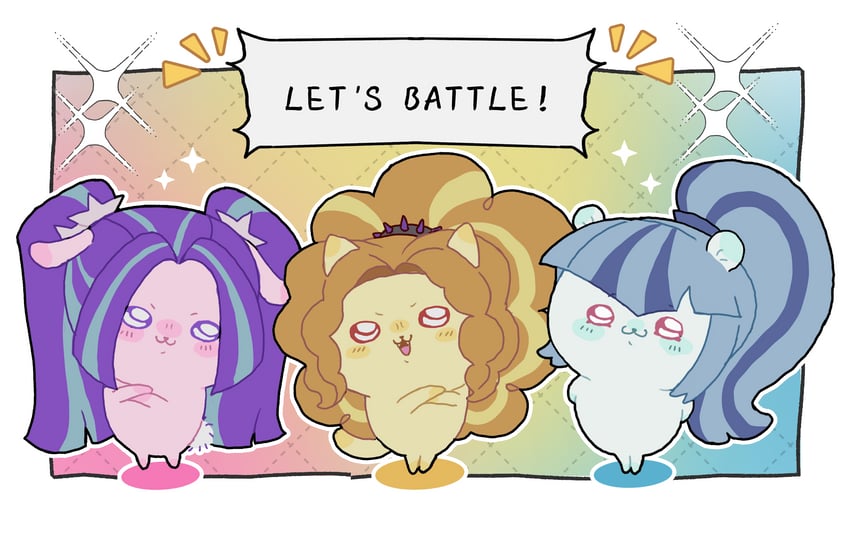 sonata dusk, adagio dazzle, and aria blaze (my little pony and 3 more) drawn by lwen