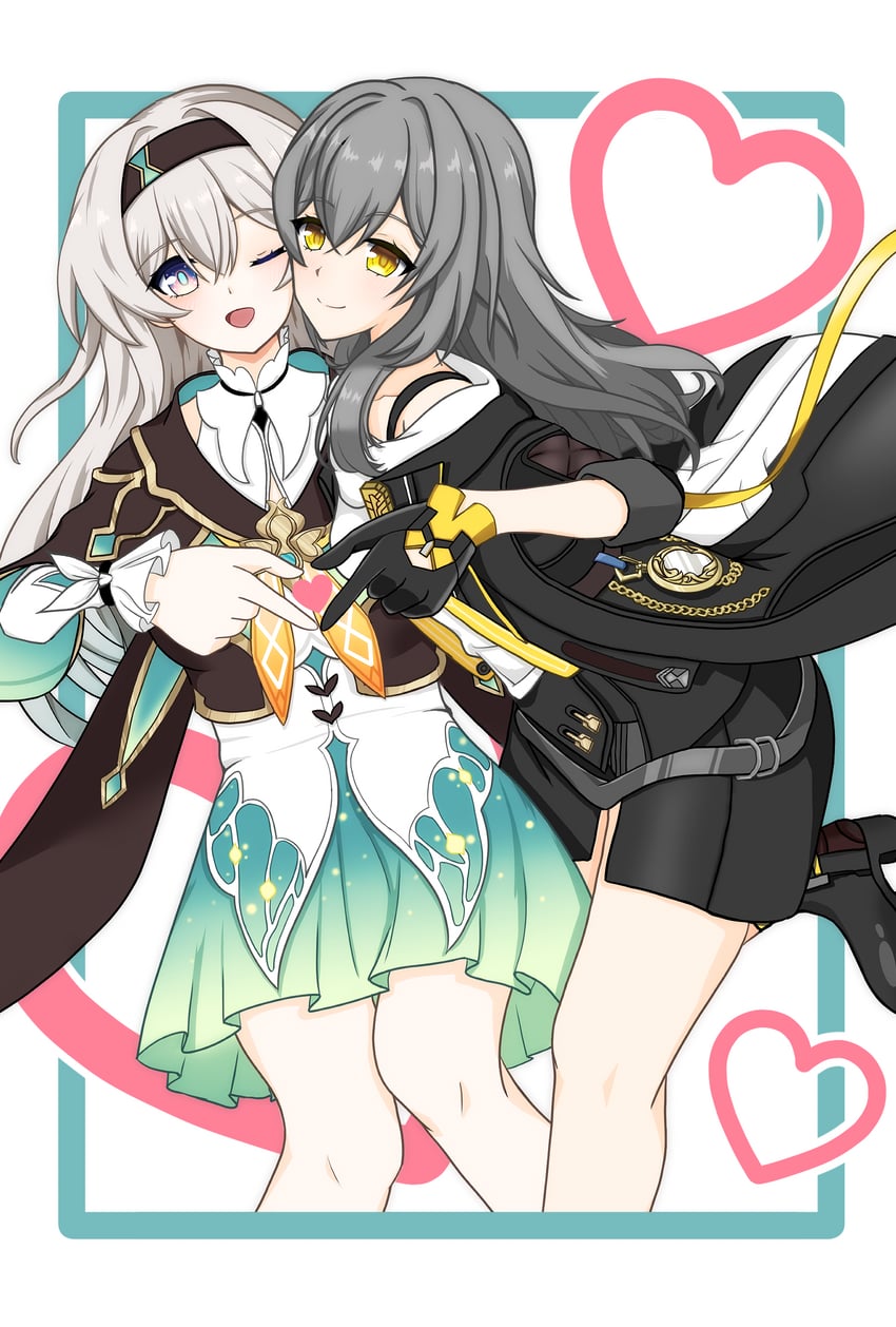 trailblazer, firefly, and stelle (honkai and 1 more) drawn by nanayotsuki_nanashichiya
