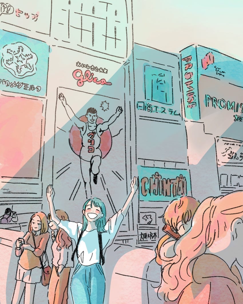 glico man (original and 1 more) drawn by yayoi_seki