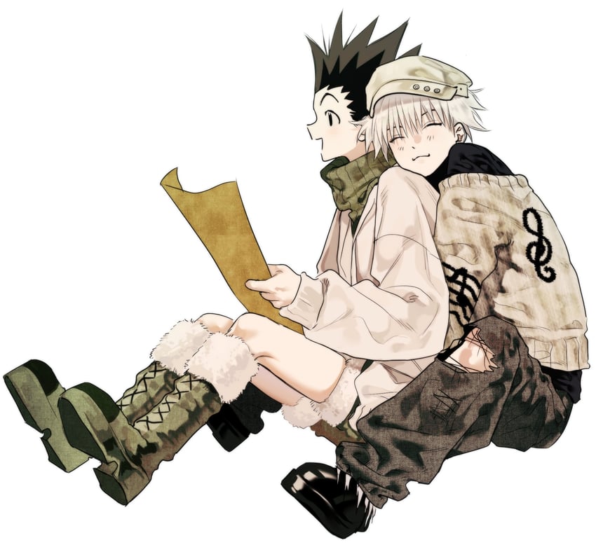 killua zoldyck and gon freecss (hunter x hunter) drawn by sansa07070505