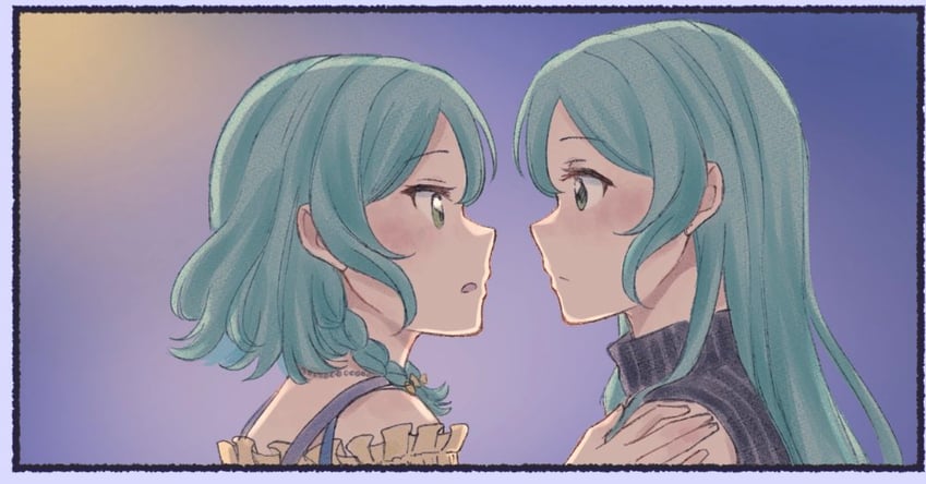 hikawa sayo and hikawa hina (bang dream!) drawn by xin_(blueramen)