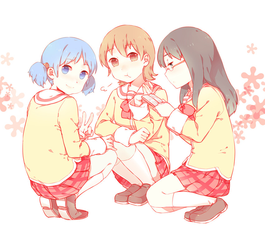 naganohara mio, aioi yuuko, and minakami mai (nichijou) drawn by baronet