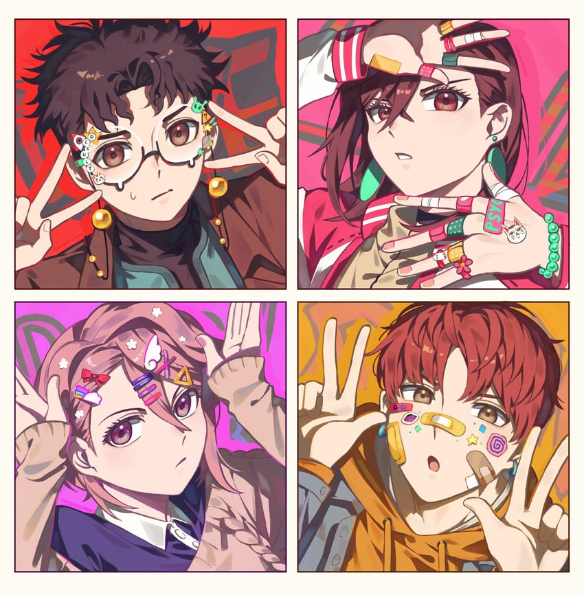 ayase momo, takakura ken, turbo granny, shiratori aira, and enjoji jin (dandadan) drawn by papercider