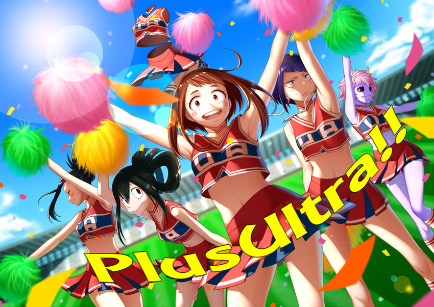 uraraka ochaco, asui tsuyu, yaoyorozu momo, ashido mina, jiro kyoka, and 1 more (boku no hero academia) drawn by arkray