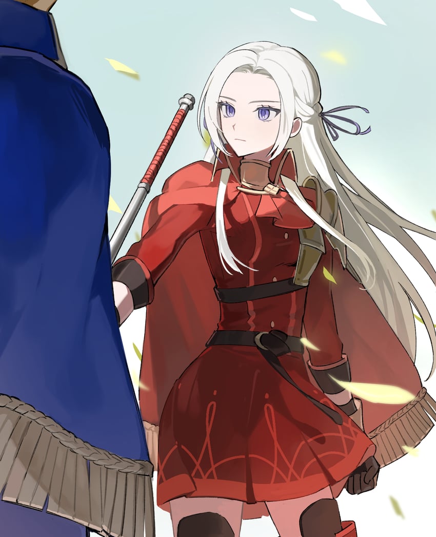 edelgard von hresvelg and dimitri alexandre blaiddyd (fire emblem and 2 more) drawn by ikaikakka