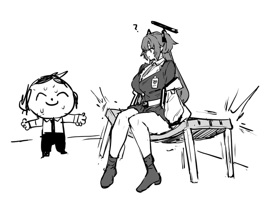 sensei, yuuka, and doodle sensei (blue archive) drawn by thirty_8ght