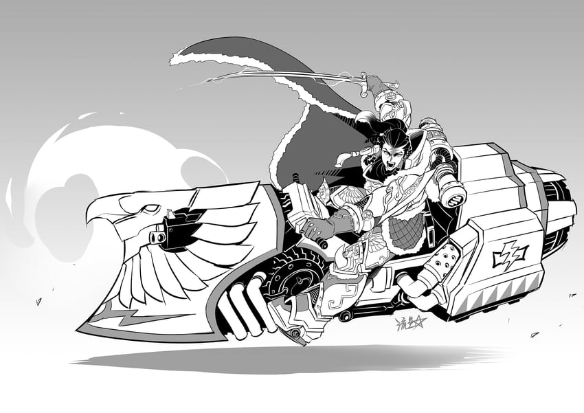 adeptus astartes and jaghatai khan (warhammer 40k and 1 more) drawn by ryuusei_(mark_ii)