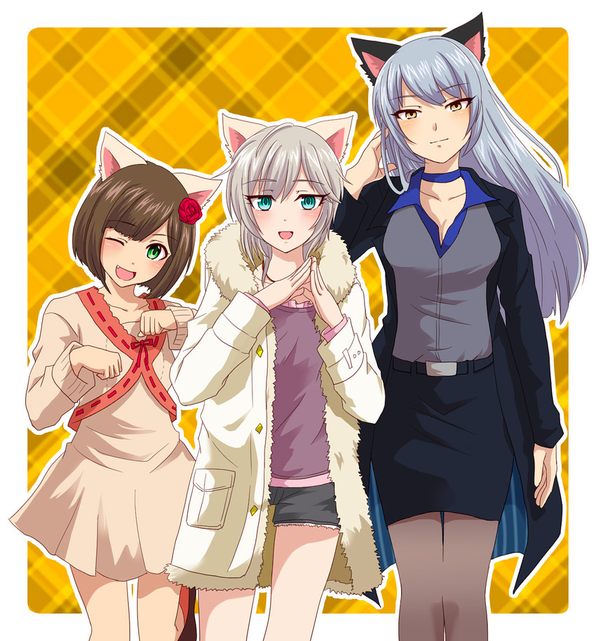 anastasia, maekawa miku, and takamine noa (idolmaster and 1 more) drawn by popon_ta