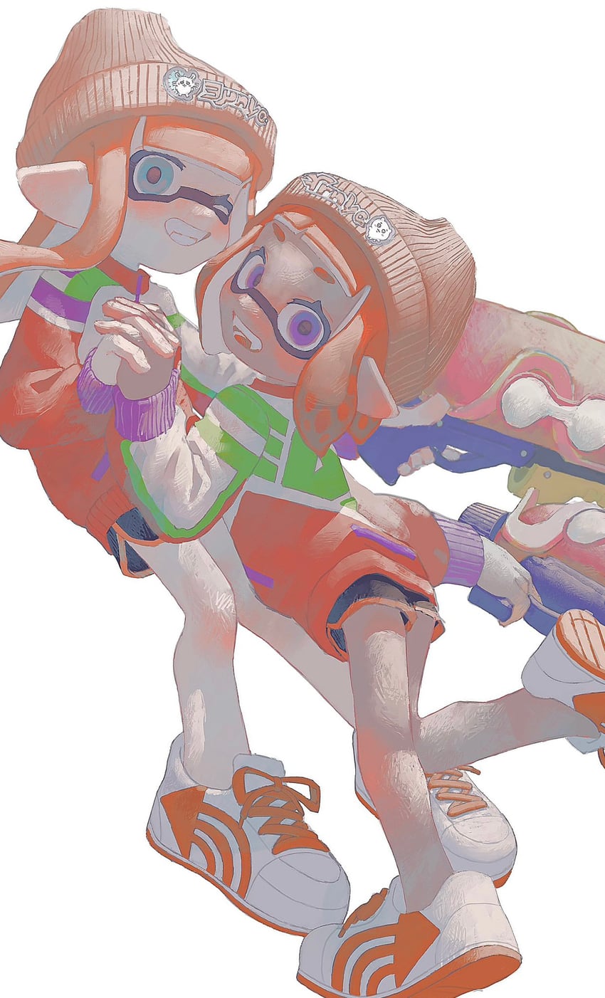 inkling player character, inkling girl, chiikawa, and momonga (splatoon and 2 more) drawn by tiripow