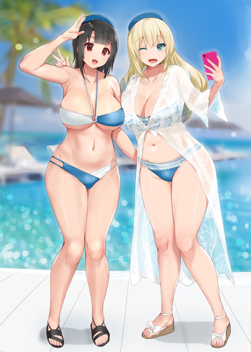 atago and takao (kantai collection) drawn by kusaka_souji