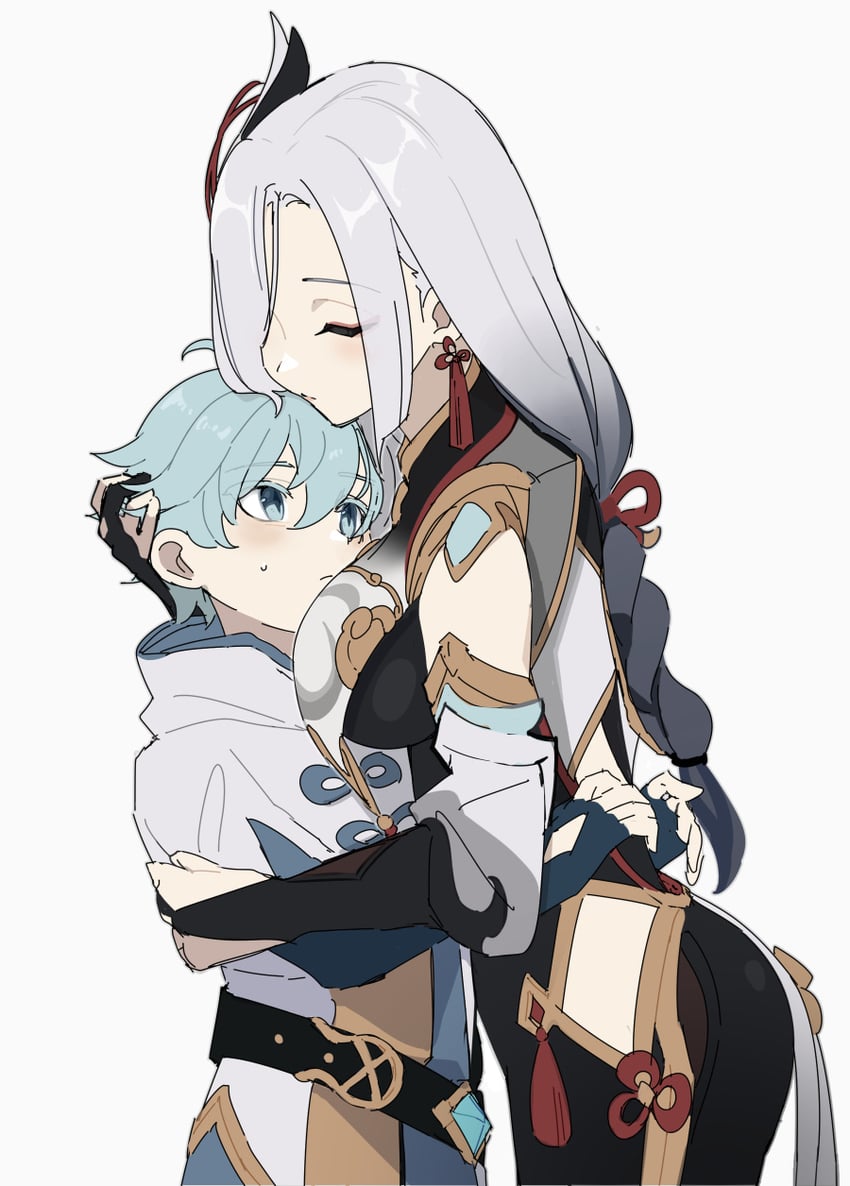 shenhe and chongyun (genshin impact) drawn by shimanaka_(shimanaka_sushi)