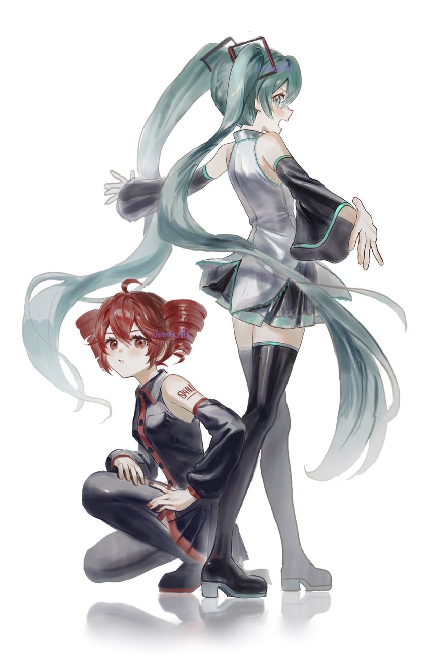 hatsune miku and kasane teto (vocaloid and 1 more) drawn by nemari_(user_wtca7244)