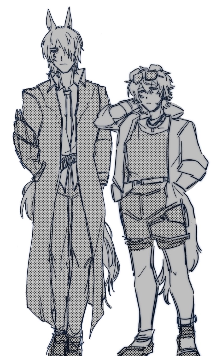 tequila and mlynar (arknights) drawn by orphy-at-0402