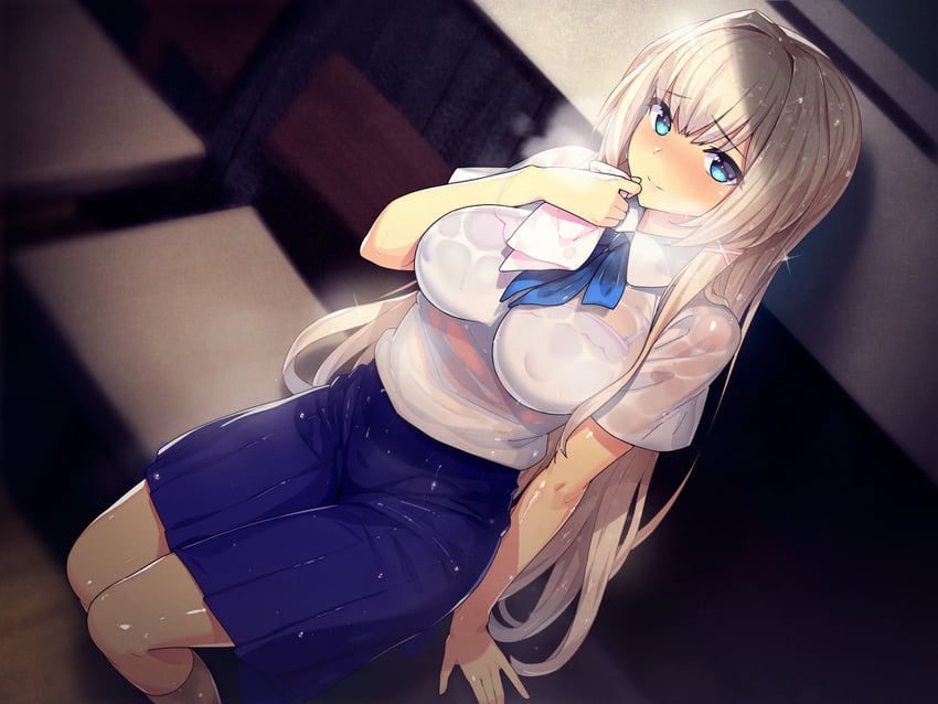 white haired girl (original) drawn by munashi_mujou