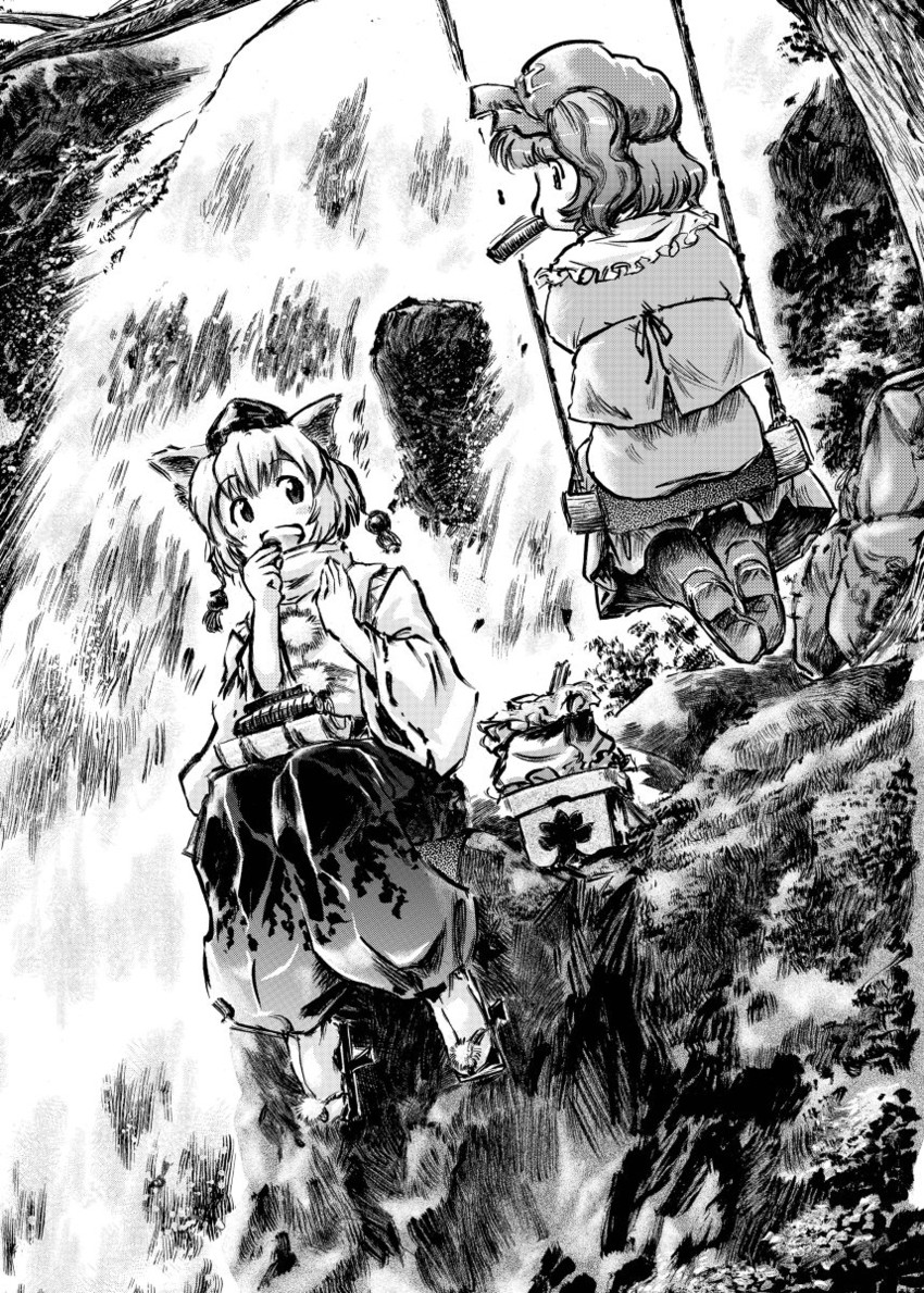 inubashiri momiji and kawashiro nitori (touhou) drawn by stufquin