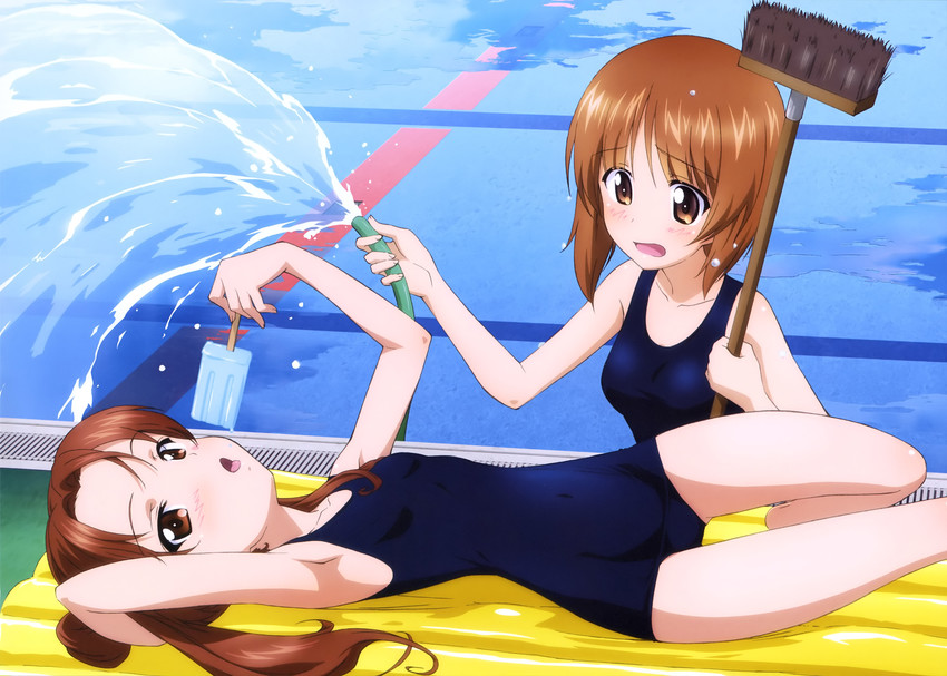 nishizumi miho and kadotani anzu (girls und panzer) drawn by yoshida_kousuke