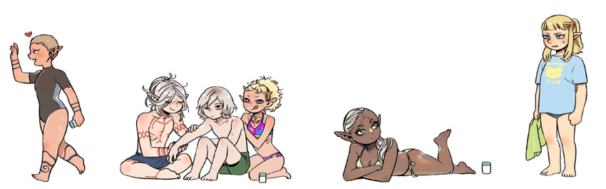 mithrun, fleki, lycion, cithis, pattadol, and 1 more (dungeon meshi) drawn by kui_ryouko