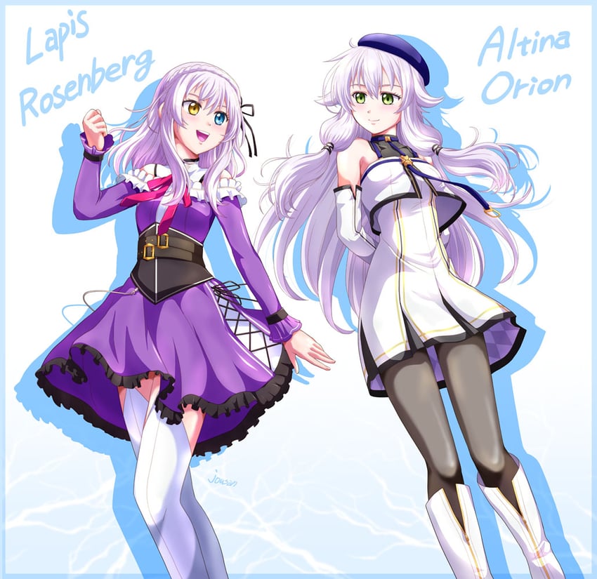 altina orion and lapis rosenberg (eiyuu densetsu and 2 more) drawn by xiacheng_tatsuya